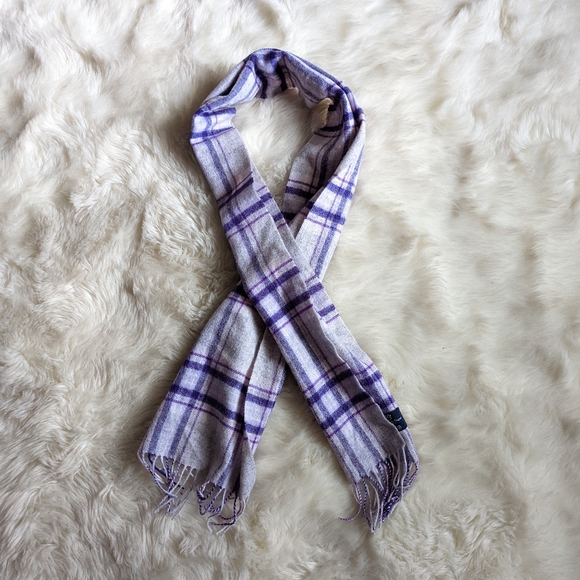 Final Price EUC Ballantrae Edinburg 100% Lambswool Plaid Scarf in Purple - Picture 7 of 7